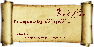 Krompaszky Árpád névjegykártya