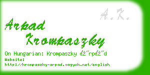 arpad krompaszky business card